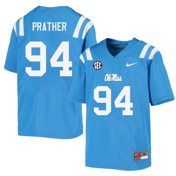Men #94 Tavion Prather Ole Miss Rebels College Football Jerseys Sale-Power Blue